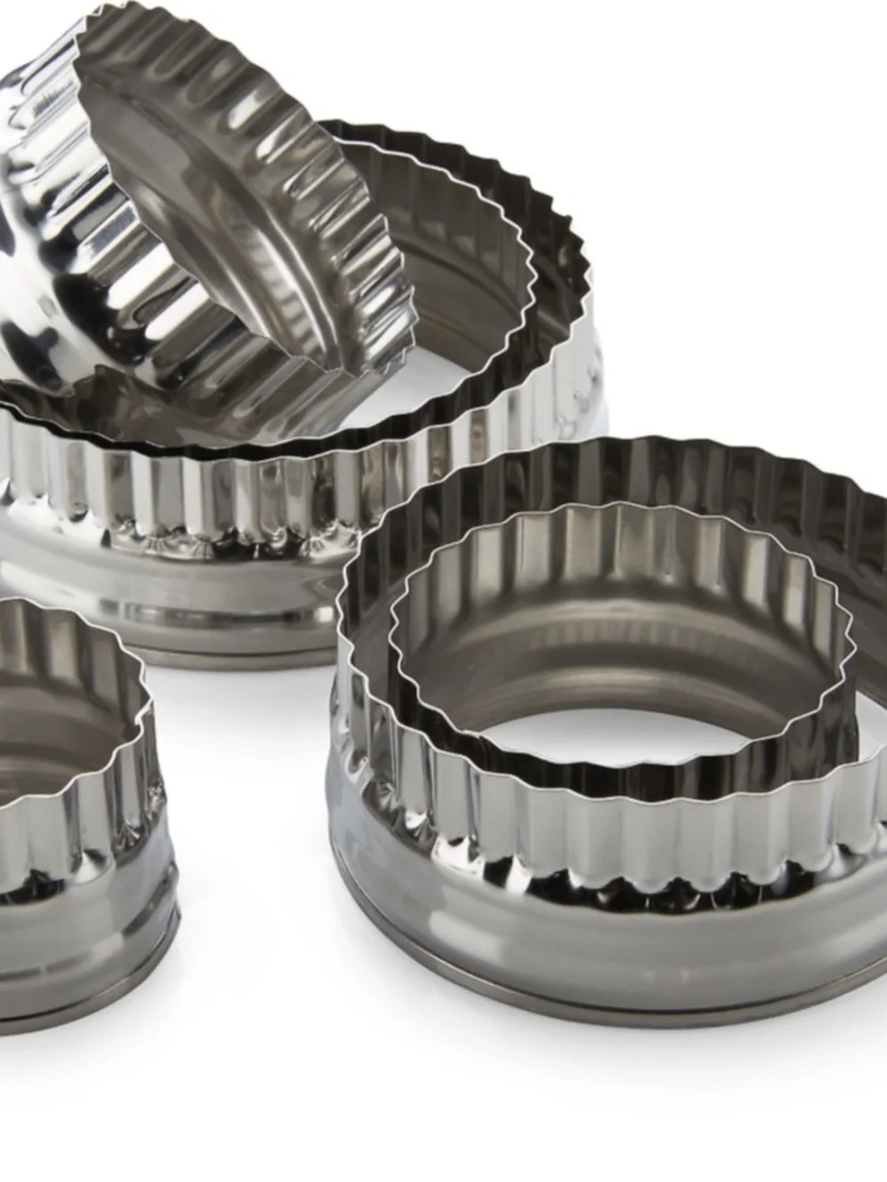 Stainless Steel Fluted Round Cookie biscuit Cutter Set